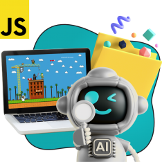 Язык программирования JavaScript + AI. Проектное обучение + геймификация + AI-помощники - КИБЕРшкола программирования для детей, компьютерные курсы для школьников, начинающих и подростков - KIBERone г. Ворошиловский
